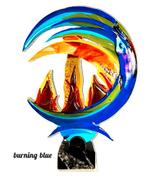 Glasfusie, glaskunst, burning blue, Ophalen