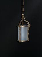 OUDE LANTAARN MET MAT ROND GLAS HOOGTE 93 CM ZONDER KETTING, Ophalen, Gebruikt, 75 cm of meer