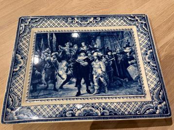Decoratie delfts blauw bord De Nachtwacht  beschikbaar voor biedingen