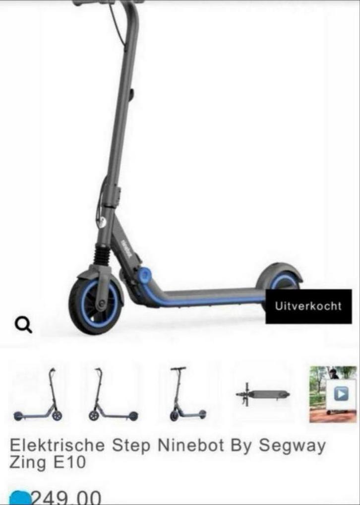 Ninebot by Segway Zing E10 elektrische step, Fietsen en Brommers, Steps, Gebruikt, Elektrische step (E-scooter), Ophalen