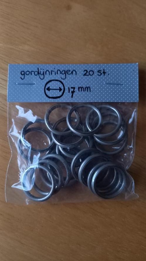Gordijnringen, metalen ringetjes 17mm, Huis en Inrichting, Stoffering | Gordijnen en Lamellen, Gebruikt, Minder dan 100 cm, Minder dan 50 cm