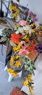 Zijden bloemen boeket...van alles door elkaar, Ophalen of Verzenden, Zo goed als nieuw