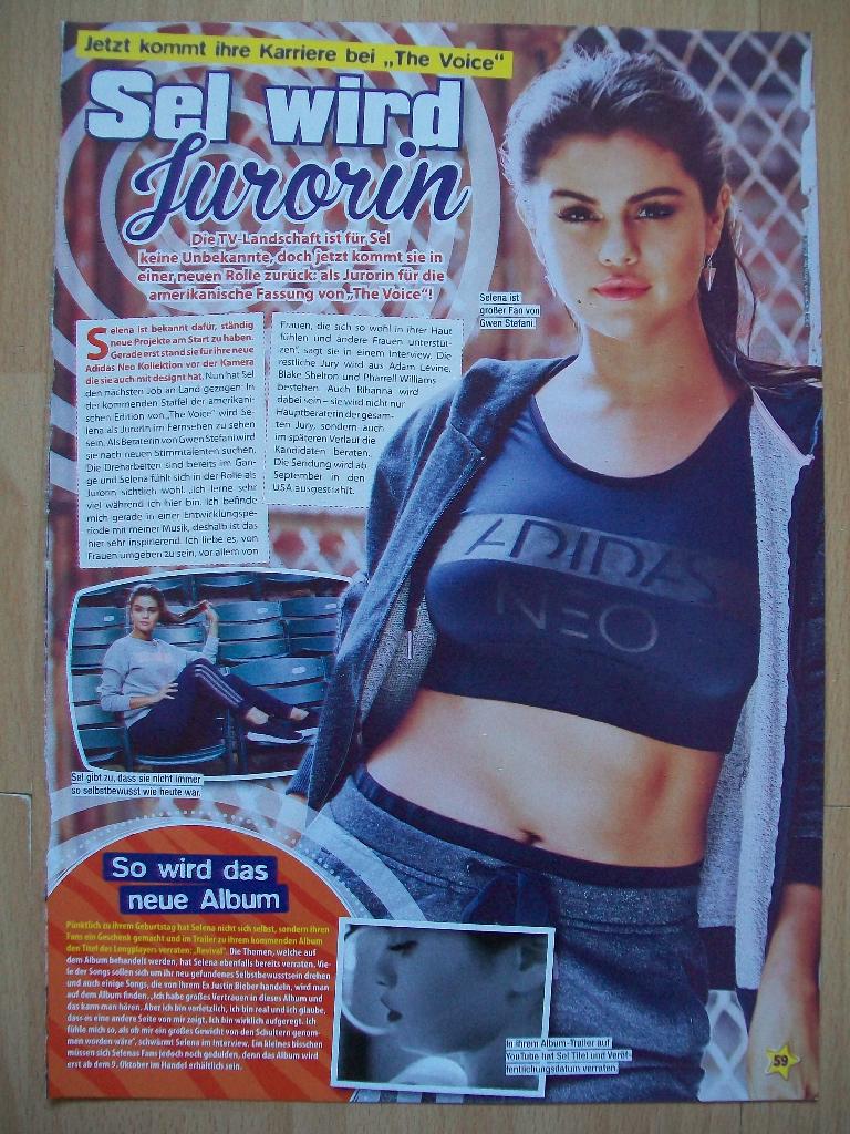 2 artikelen over Selena Gomez uit Duits tijdschrift, Ophalen of Verzenden, Nieuw, Boek, Tijdschrift of Artikel