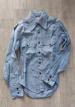 Vintage 70s big E shirt overhemd blouse XS, Kleding | Dames, Blouses en Tunieken, Blauw, Ophalen of Verzenden, Maat 34 (XS) of kleiner