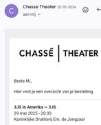 3J's in Chassé Breda, 29 mei, 2 kaarten, Tickets en Kaartjes, Kortingen en Cadeaubonnen, Twee personen, Overige soorten, Overige typen