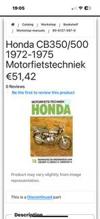 Honda CB350/500 Onderhoudsboek 1972-1975, Motoren, Handleidingen en Instructieboekjes, Ophalen of Verzenden, Honda
