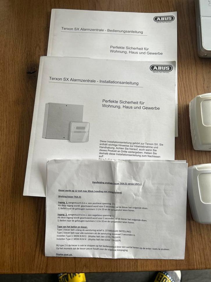 ABUS Terxon SX Alarmsysteem met Detectoren, Doe-het-zelf en Verbouw, Alarmsystemen, Gebruikt, Compleet systeem, Beweging, Draadloos