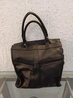 Zwarte lederen Handtas Praktisch en Stijlvol!, Ophalen of Verzenden, Gebruikt, Zwart, Handtas