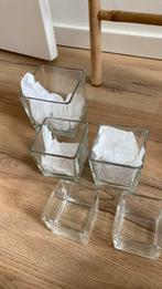 Set van 5 glazen bakjes, Huis en Inrichting, Woonaccessoires | Schalen en Manden, Glas, Rond, Ophalen of Verzenden, Zo goed als nieuw