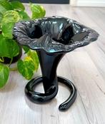 vintage art nouveau stijl zwarte leile vaas, Antiek en Kunst, Antiek | Glas en Kristal, Ophalen of Verzenden