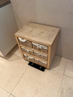 Badkamerkastje hout en rotan, Ophalen, Gebruikt, 1 of 2 laden, 50 tot 100 cm