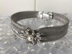 Armband Zilver geweven met Stenen en parel Gestempeld✨😍👌, Ophalen of Verzenden, Zilver, Armband, Met edelsteen