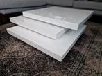Hoogglans Witte Salontafel - Uitklapbaar, Ophalen, Gebruikt, 50 tot 100 cm, Vierkant