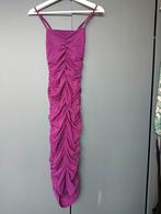 Supermooie lange nauwsluitende jurk mt S , glitter stof, Overige typen, Paars, Ophalen of Verzenden, Maat 36 (S)