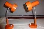 2 BUREAULAMPEN,sixties,zeventies,POP,vintage,oranje, Gebruikt, Ophalen of Verzenden, POP,SIXTIES,ZEVENTIES,MID-CENTURY, Metaal