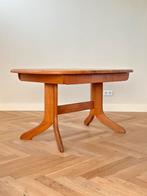 Vintage eetkamertafel ovaal Deens uitschuifbaar jaren 50/60, Huis en Inrichting, Tafels | Eettafels, Ophalen, Gebruikt, Eikenhout