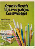 retro reclame 1970 Leeuwezegel spaaractie zuivel stiften, Verzenden, Overige typen
