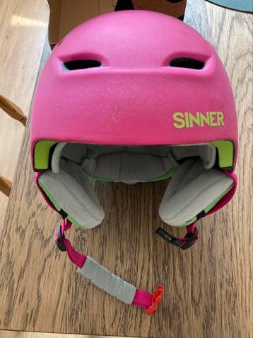 Sinner skihelm en bril Roze en Lime