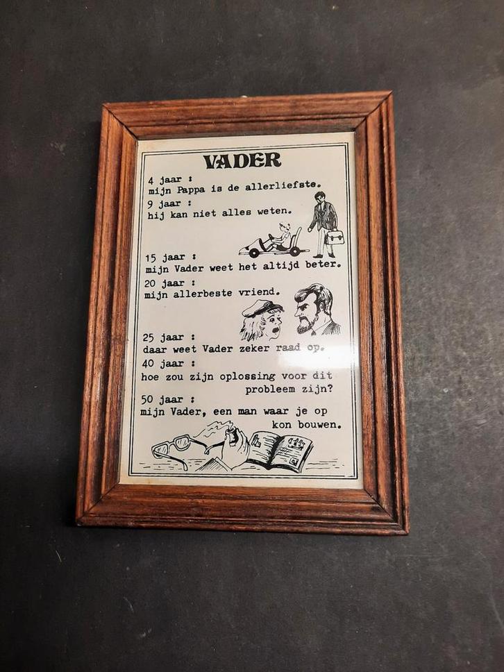 Vintage Vader Lijst - Uniek Decoratiestuk, Huis en Inrichting, Woonaccessoires | Lijsten, Gebruikt, Minder dan 50 cm, Minder dan 50 cm