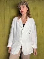 Vintage witte linnen blazer - M/38/medium, Kleding | Dames, Maat 38/40 (M), Wit, Ophalen of Verzenden, HGV