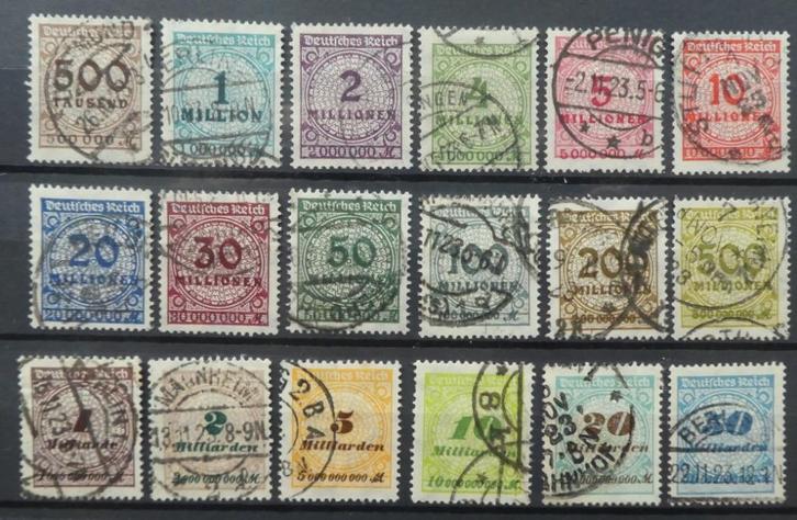 1923 Duitse Rijk 313-330 gebruikt (B47-3), Postzegels en Munten, Postzegels | Europa | Duitsland, Duitse Keizerrijk, Verzenden