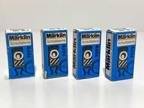 Märklin: 7079 set van 4 sluitllantaarn met rood lampje *H0*, Hobby en Vrije tijd, Modeltreinen | H0, Gebruikt, Overige typen, Wisselstroom