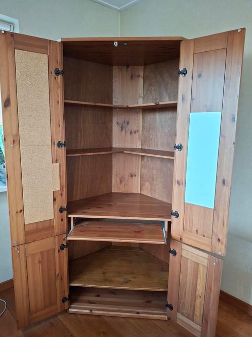 Mooie Alve grenen computerkast/hoekkast, Huis en Inrichting, Kasten | Computermeubels, Zo goed als nieuw, 70 tot 120 cm, Ophalen