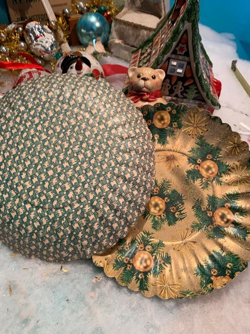 Kerstschalen Set Vintage Stijl Kerstdecoratie Schalen Antiek, Diversen, Kerst, Gebruikt, Ophalen of Verzenden