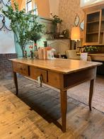 Antieke oude Franse bureau sidetable keuken eet tafel, Ophalen of Verzenden, Zo goed als nieuw, Rechthoekig