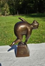 DIKKE DAME / bronzen beeld / gebogen, Ophalen of Verzenden