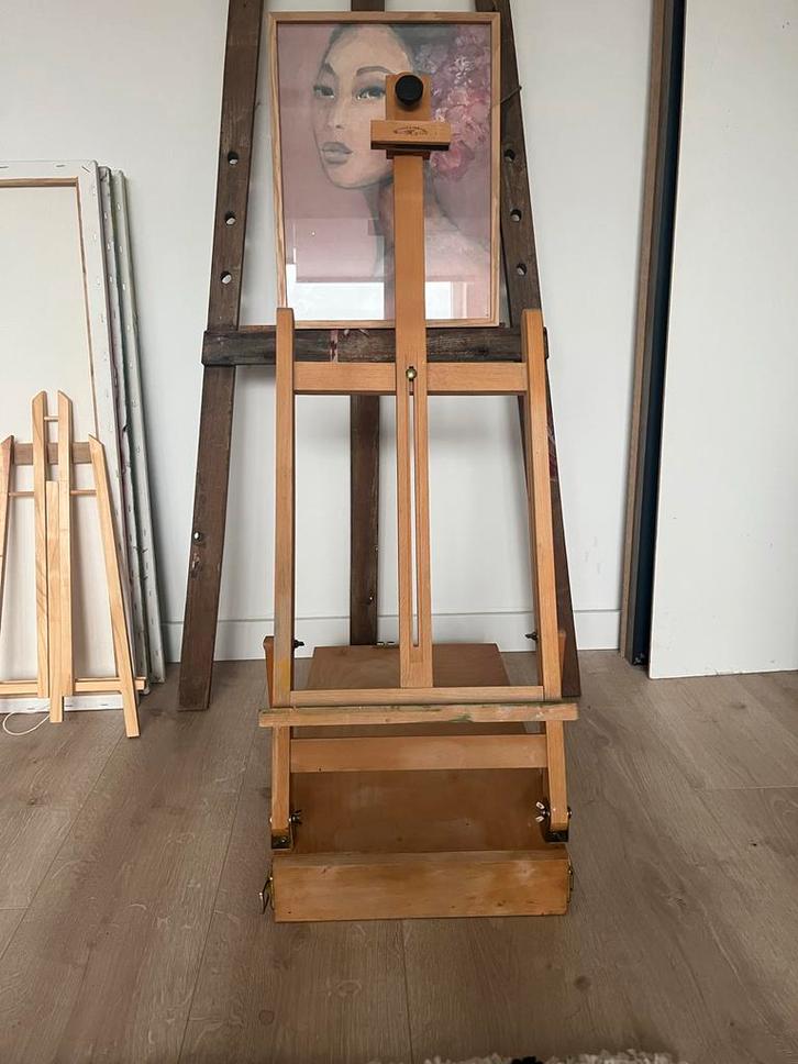 Schildersezels: Tafelmodel & Grote Tentoonstellingsezel, Hobby en Vrije tijd, Schilderen, Gebruikt, Ezel, Ophalen
