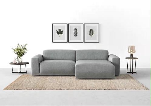 Nieuwe trendy hoekbank grijs moderne loungebank, Huis en Inrichting, Banken | Bankstellen, Zo goed als nieuw, Hoekbank, Vierpersoons of meer