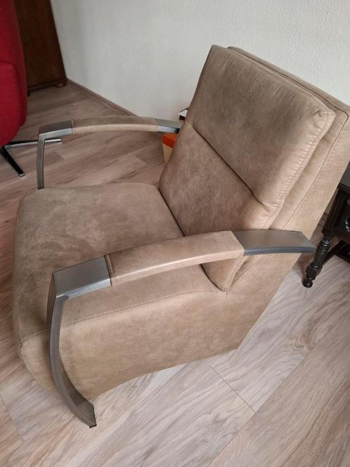 2 fauteuils zandkleur, Huis en Inrichting, Fauteuils, Zo goed als nieuw, Minder dan 75 cm, Ophalen
