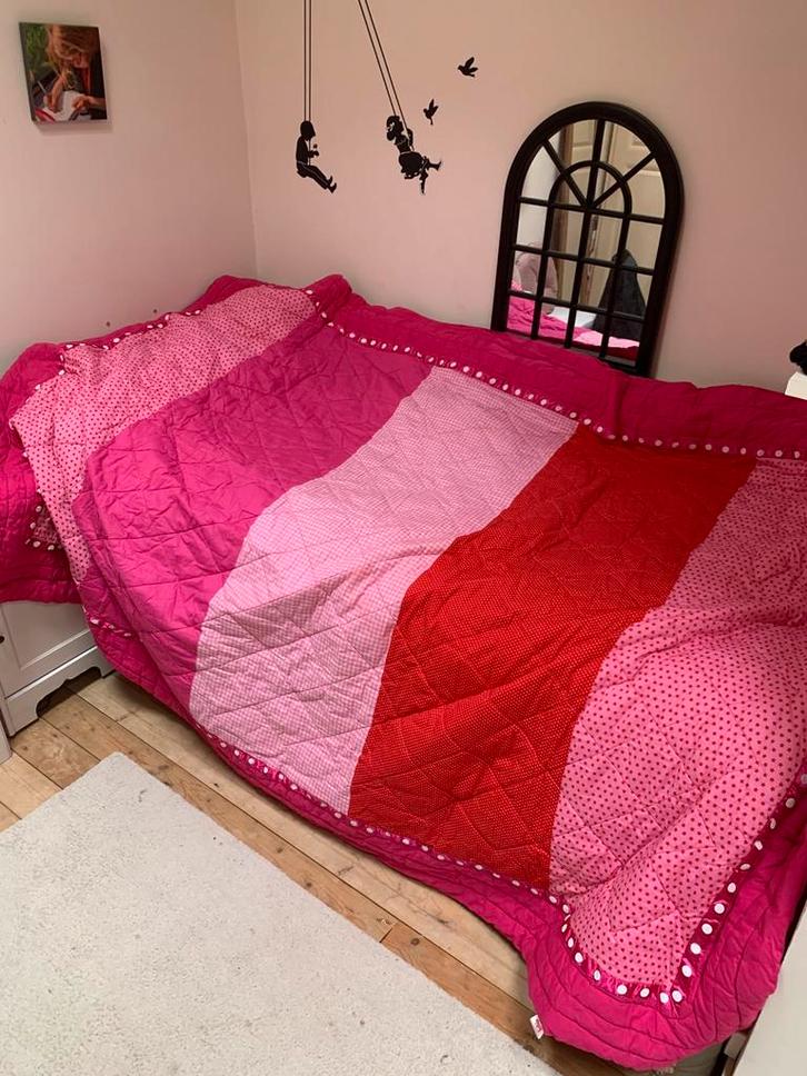 Bedsprei roze rood, Hebje, 250x170cm, Kinderen en Baby's, Kinderkamer | Bedden, 180 cm of meer, 100 cm of meer, Ophalen of Verzenden