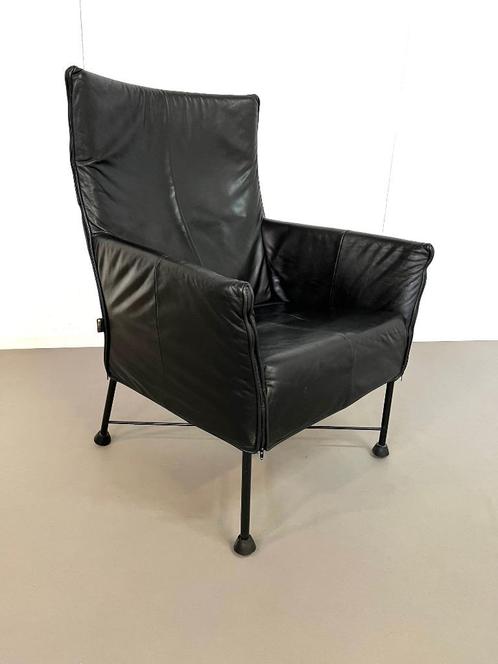 Vintage Charly fauteuil,Gerard van den Berg, Montis ca 1980, Huis en Inrichting, Fauteuils, Gebruikt, Leer, 50 tot 75 cm, Minder dan 75 cm
