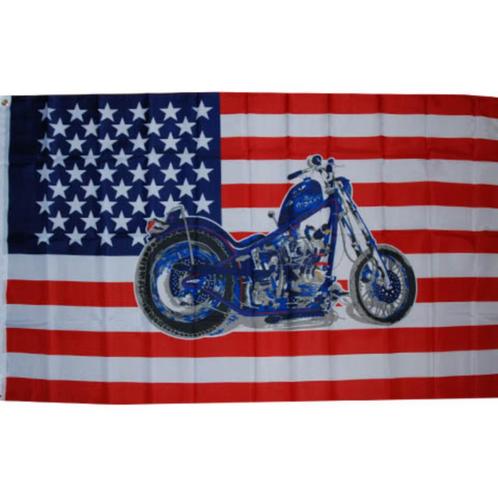 Amerikaanse vlag " Motor, Diversen, Vlaggen en Wimpels, Nieuw, Ophalen of Verzenden