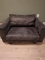 Grijze loveseat / fauteuil van eco leer GRATIS BEZORGING, Huis en Inrichting, Banken | Sofa's en Chaises Longues, Ophalen, Gebruikt