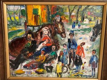 Antoon Kruysen - (1898-1977) - Zigeuner familie bij paarden beschikbaar voor biedingen