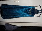 mooie blauwe avondt jurk met een beetje sleep maat XL nr 11, Bruidsmeisjeskleding, Blauw, Zo goed als nieuw, Verzenden