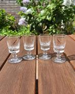 4 borrelglaasjes, Verzamelen, Glas en Borrelglaasjes, Ophalen of Verzenden, Borrel- of Shotglas, Zo goed als nieuw