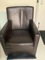 Donker bruine fauteuil, Ophalen, Gebruikt, Minder dan 50 cm, Strak