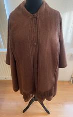 Poncho Cape Karamelbruin Made in Peru, Kleding | Dames, Diana Alpaca, Ophalen of Verzenden, Zo goed als nieuw, Bruin