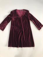 Bordeauxrode fluweel jurk, Kleding | Dames, Jurken, Verzenden, Zo goed als nieuw, Maat 42/44 (L), Knielengte