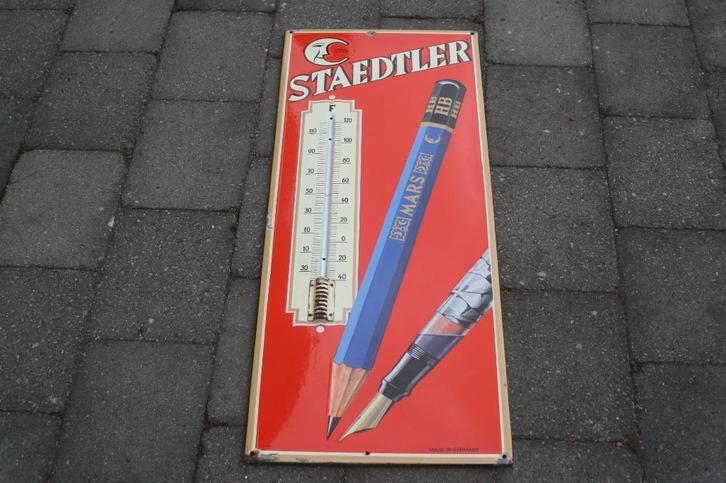 emaillebord staedtler thermometer, Verzamelen, Merken en Reclamevoorwerpen, Zo goed als nieuw, Reclamebord, Verzenden