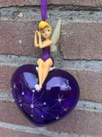 Tinkerbell Ornament Disney kerstbal Tink paars hart, Ophalen of Verzenden, Overige figuren, Gebruikt, Beeldje of Figuurtje