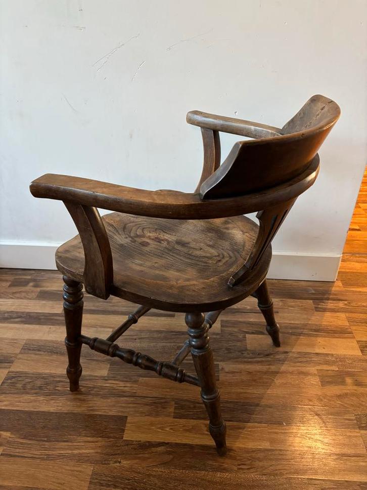 Antieke Stoel uit Engelse Bank, Huis en Inrichting, Stoelen, Gebruikt, Eén, Hout, Bruin, Ophalen