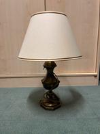 Grote Lamp bronskleur voet, creme kap 53 hoog, doorsnede 35, Huis en Inrichting, Lampen | Tafellampen, Ophalen, Zo goed als nieuw