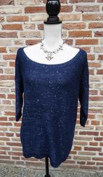 donker blauwe trui van Phildar mt M met lovertjes, Kleding | Dames, Truien en Vesten, Maat 38/40 (M), Phildar, Blauw, Ophalen of Verzenden