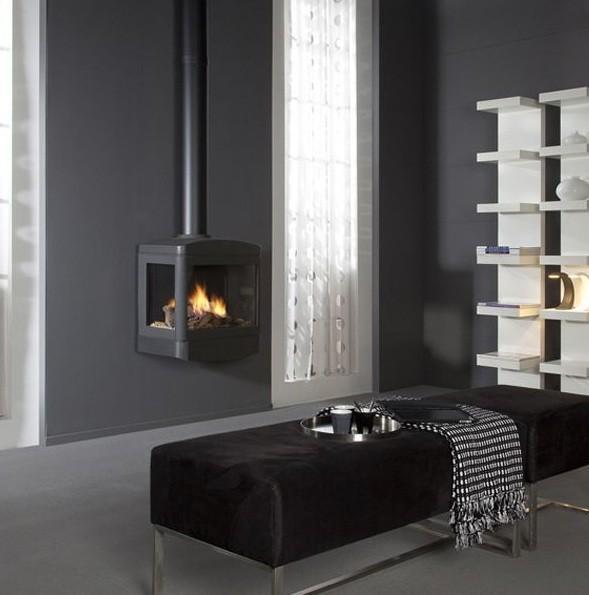 Faber vrijhangende gashaard model Skive, Huis en Inrichting, Haarden, Gebruikt, Gashaard, Ophalen