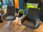 2 grijze draai fauteuils, Huis en Inrichting, Fauteuils, Ophalen, Gebruikt, Minder dan 75 cm, 50 tot 75 cm